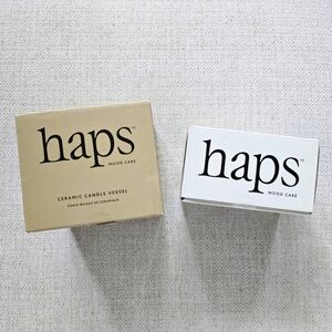 Haps Ceramic Vessel + Mood Care Drunk Text Scented Candle Refill 8.5 oz Votive